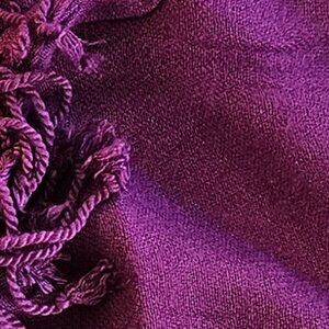 Fuschia Purple Pashmina-Style Rayon Scarf 22" x 66" with Twisted/Knotted Fringe